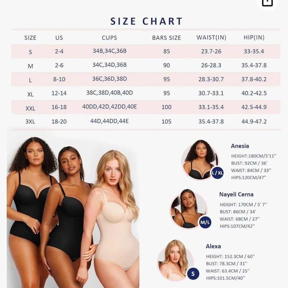 Shapewear Bodysuit For Women Body Shaper Strapless Built-In Bra Plus XX-Large